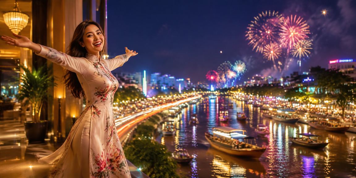 Ánh đèn neon casino sôi động trên vùng sông Mekong về đêm